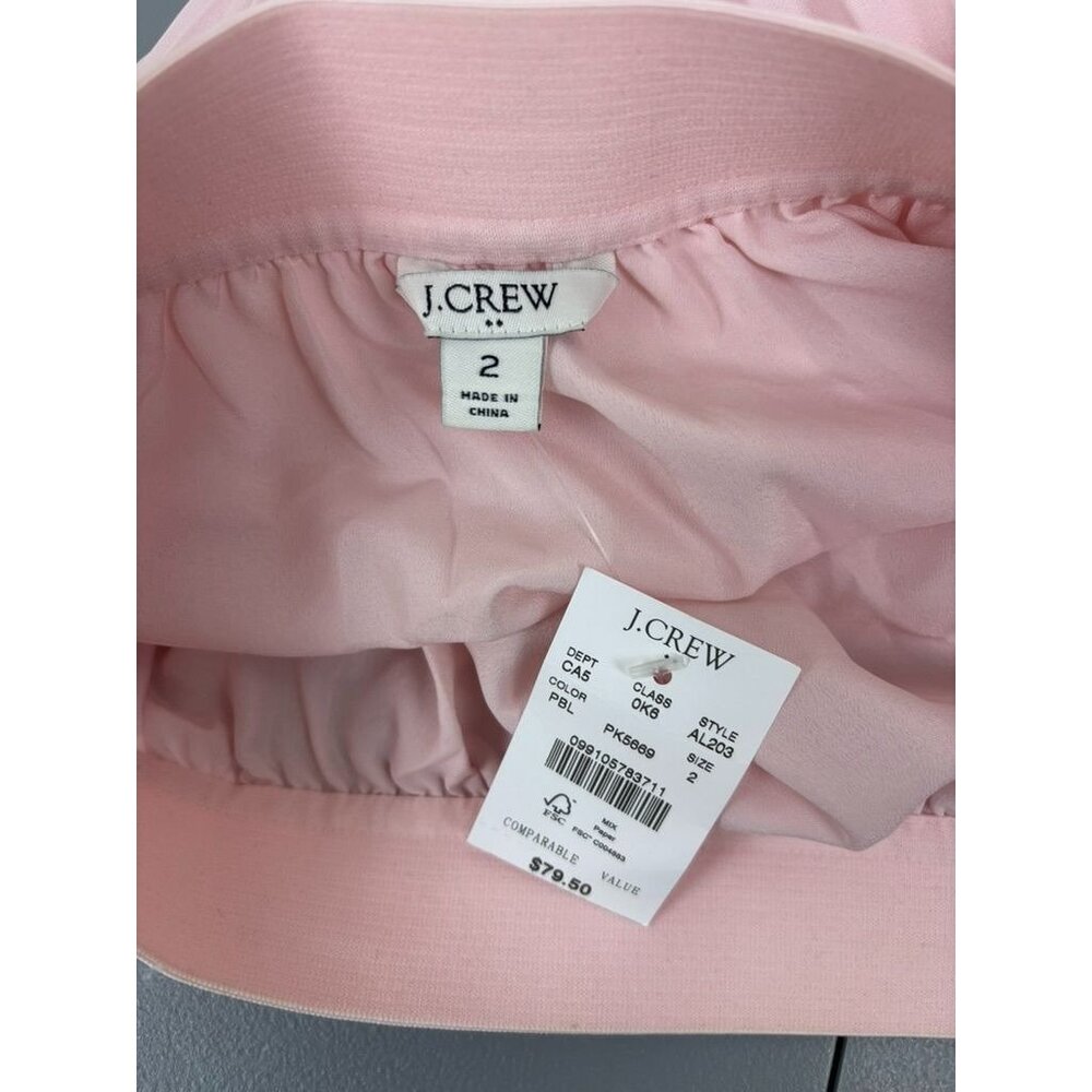 J. Crew women's‎ 2 light pink pleated pull on midi skirt romantic flowy whimsy - Picture 6 of 7